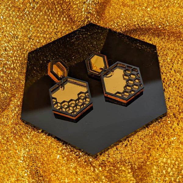 small eye catching geometric dangle earrings