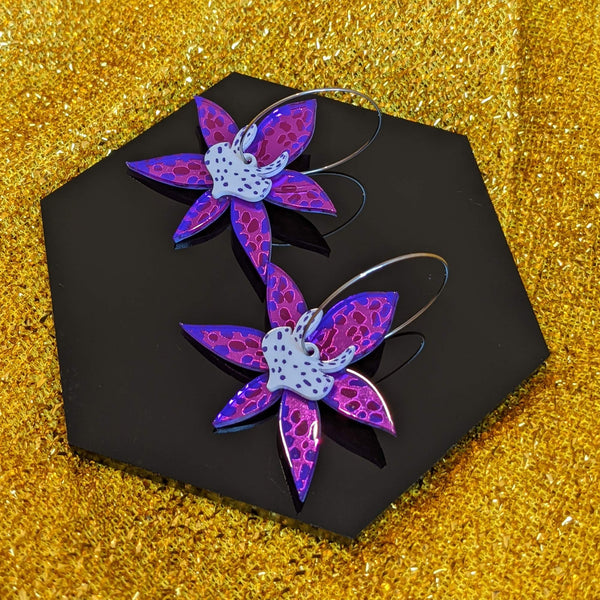 Queen of sheba elegant handmade orchid hoop jewelry