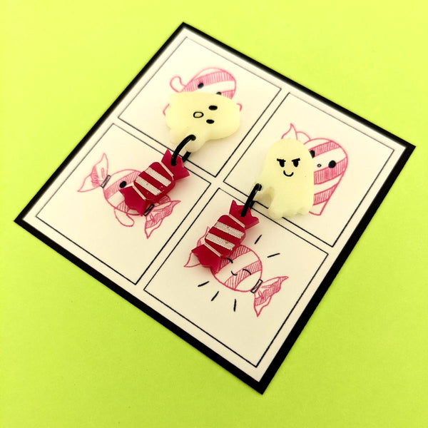Funny angry shocked ghost jewellery goth