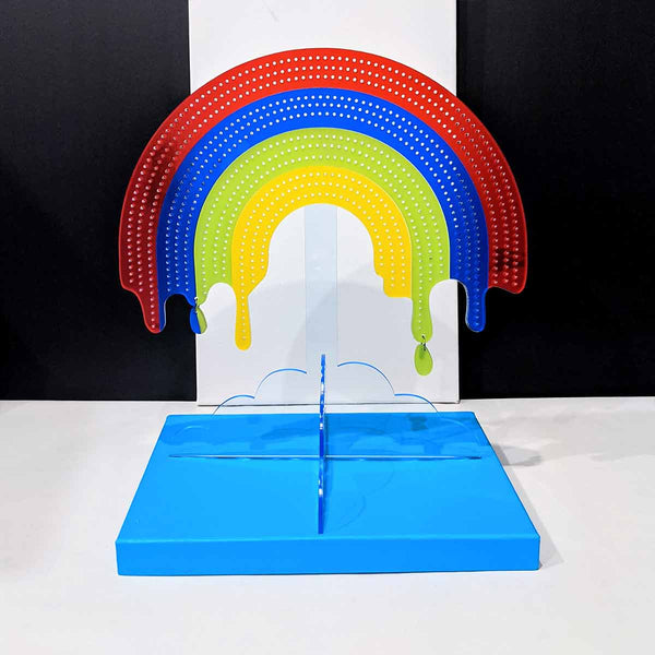Clever and quirky drippy rainbow earring organiser