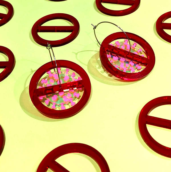 Corona virus earrings hoops