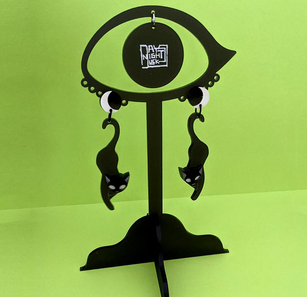 Statement halloween jewelry glow in the dark moon and cat