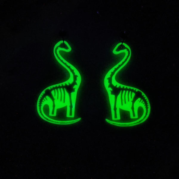 Glow-in-the-dark dinosaur jewellery the ultimate rave earrings
