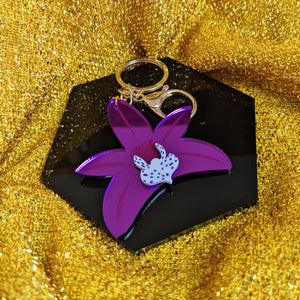 Cooktown orchid Australian Native Flower Keychain handmade